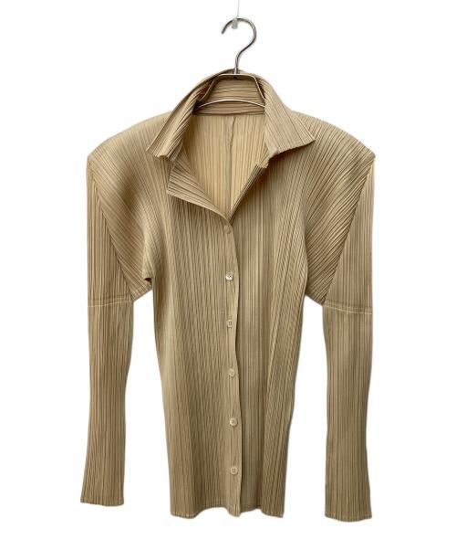 PLEATS PLEASE（プリーツプリーズ）PLEATS PLEASE (プリーツプリーズ) 長袖プリーツシャツ ベージュ サイズ:3の古着・服飾アイテム