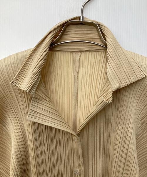 PLEATS PLEASE（プリーツプリーズ）PLEATS PLEASE (プリーツプリーズ) 長袖プリーツシャツ ベージュ サイズ:3の古着・服飾アイテム
