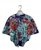 PLEATS PLEASEプリーツプリーズ）の古着「World Map Pleats Cardigan」｜ブルー