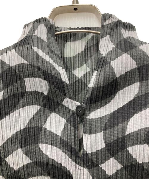 PLEATS PLEASE（プリーツプリーズ）PLEATS PLEASE (プリーツプリーズ) 総柄プリーツカットソー グレー サイズ:3の古着・服飾アイテム