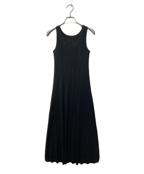 PLEATS PLEASE（プリーツプリーズ）PLEATS PLEASE (プリーツプリーズ) ノースリーブプリーツワンピース ブラック サイズ:2の古着・服飾アイテム
