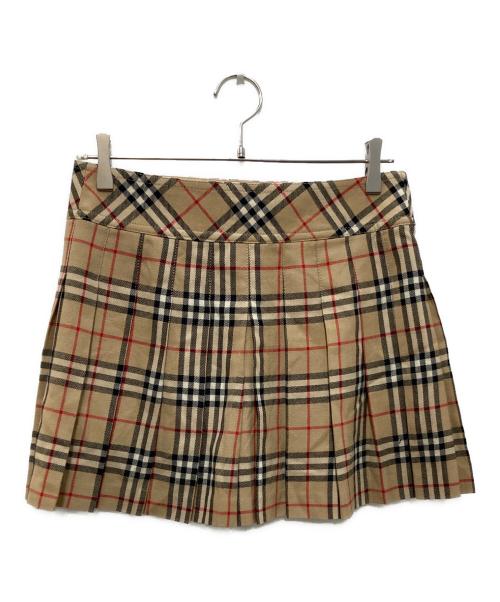 BURBERRY BLUE LABEL（バーバリー ブルー レーベル）BURBERRY BLUE LABEL (バーバリー ブルー レーベル) ヴィンテージノバチェックラップミニスカート ベージュ サイズ:36の古着・服飾アイテム