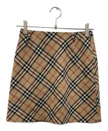BURBERRY BLUE LABEL（バーバリー ブルー レーベル）の古着「ヴィンテージノバチェックミニスカート」｜ベージュ