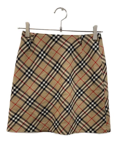 BURBERRY BLUE LABEL（バーバリー ブルー レーベル）BURBERRY BLUE LABEL (バーバリー ブルー レーベル) ヴィンテージノバチェックミニスカート ベージュ サイズ:36の古着・服飾アイテム