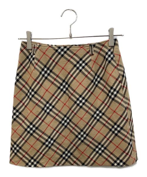 BURBERRY BLUE LABEL（バーバリー ブルー レーベル）BURBERRY BLUE LABEL (バーバリー ブルー レーベル) ヴィンテージノバチェックミニスカート ベージュ サイズ:36の古着・服飾アイテム
