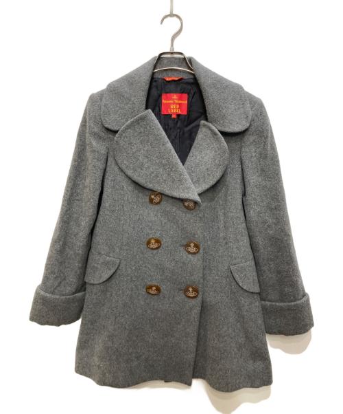 Vivienne Westwood RED LABEL（ヴィヴィアンウエストウッドレッドレーベル）Vivienne Westwood RED LABEL (ヴィヴィアンウエストウッドレッドレーベル) ダブルブレスト ラブコート グレー サイズ:2の古着・服飾アイテム