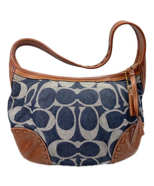 COACH（コーチ）COACH (コーチ) オールド デニム×レザーワンハンドルバッグ インディゴの古着・服飾アイテム