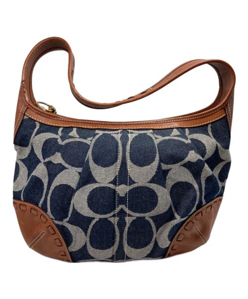 COACH（コーチ）COACH (コーチ) オールド デニム×レザーワンハンドルバッグ インディゴの古着・服飾アイテム