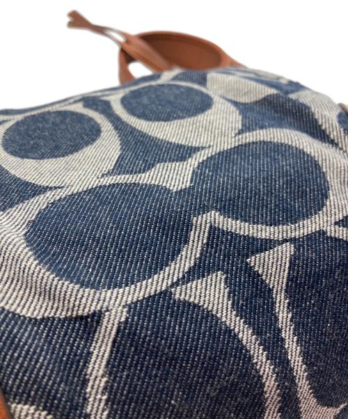 COACH（コーチ）COACH (コーチ) オールド デニム×レザーワンハンドルバッグ インディゴの古着・服飾アイテム
