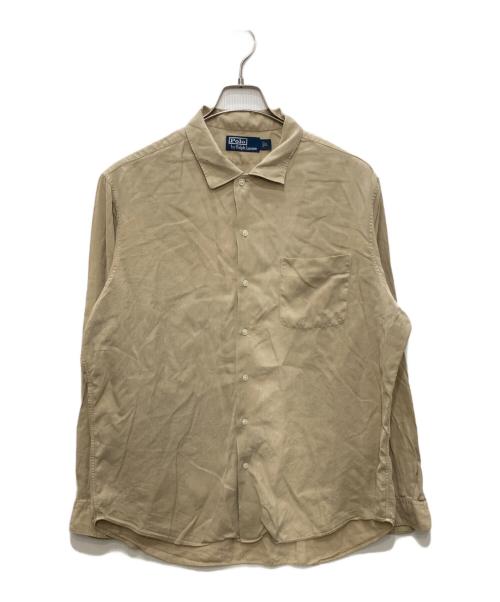 POLO RALPH LAUREN（ポロ・ラルフローレン）POLO RALPH LAUREN (ポロ・ラルフローレン) シルクリネン長袖シャツ ブラウン サイズ:Lの古着・服飾アイテム