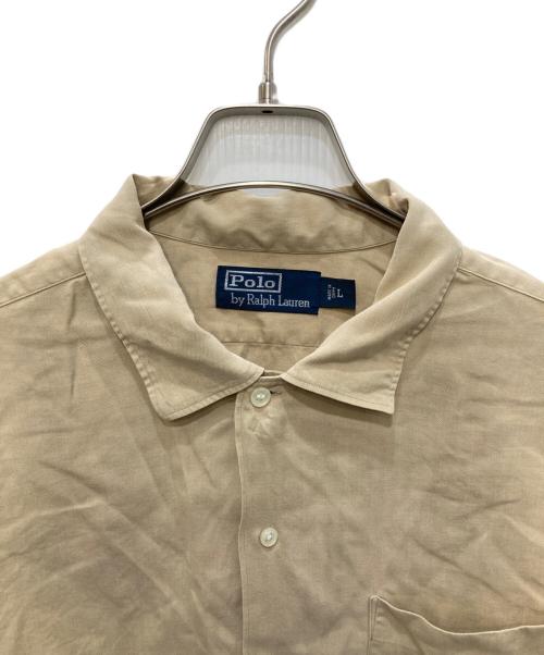POLO RALPH LAUREN（ポロ・ラルフローレン）POLO RALPH LAUREN (ポロ・ラルフローレン) シルクリネン長袖シャツ ブラウン サイズ:Lの古着・服飾アイテム
