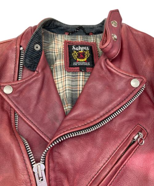 Schott（ショット）Schott (ショット) ダブルライダースジャケット ボルドー サイズ:Lの古着・服飾アイテム