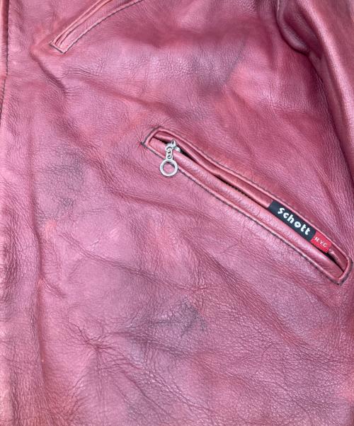 Schott（ショット）Schott (ショット) ダブルライダースジャケット ボルドー サイズ:Lの古着・服飾アイテム