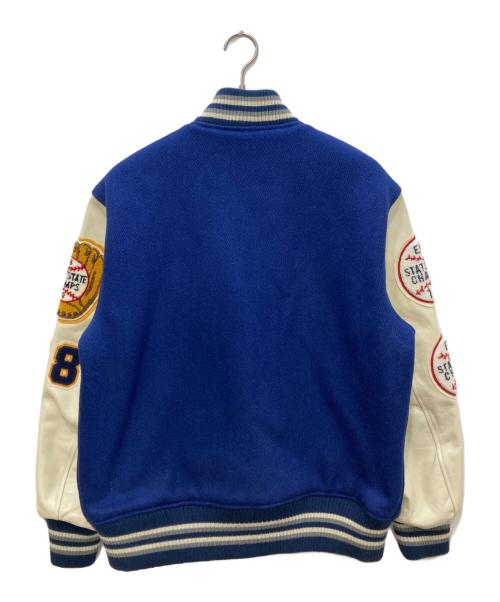 whitesville（ホワイツビル）whitesville (ホワイツビル) MELTON AWARD JACKET ホワイト×ブルー サイズ:40の古着・服飾アイテム