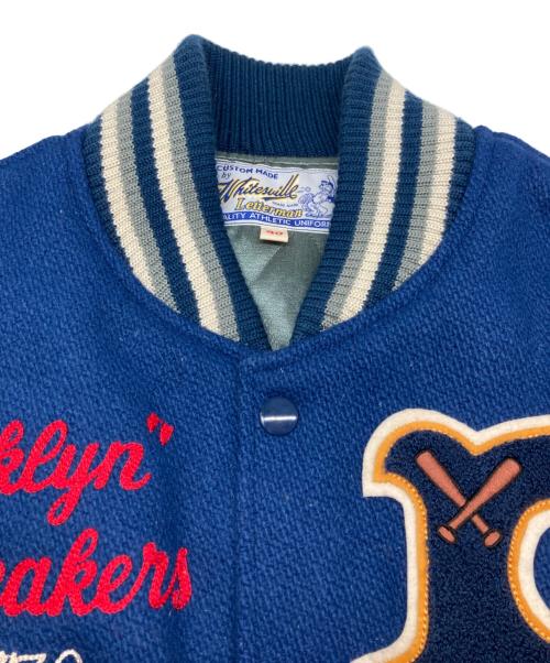 whitesville（ホワイツビル）whitesville (ホワイツビル) MELTON AWARD JACKET ホワイト×ブルー サイズ:40の古着・服飾アイテム