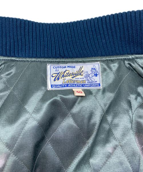 whitesville（ホワイツビル）whitesville (ホワイツビル) MELTON AWARD JACKET ホワイト×ブルー サイズ:40の古着・服飾アイテム