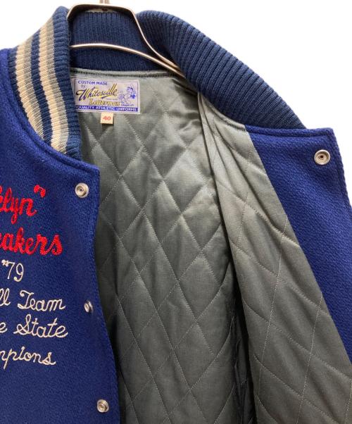 whitesville（ホワイツビル）whitesville (ホワイツビル) MELTON AWARD JACKET ホワイト×ブルー サイズ:40の古着・服飾アイテム
