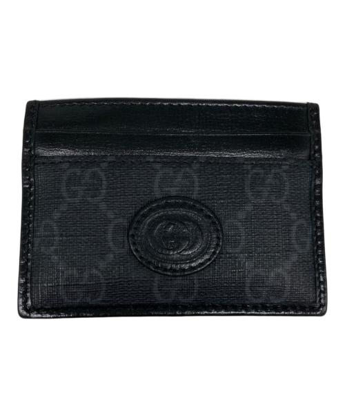 GUCCI（グッチ）GUCCI (グッチ) インターロッキングG レザー カードケース ブラックの古着・服飾アイテム