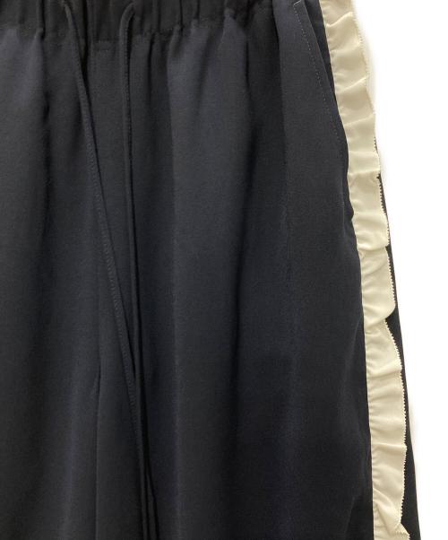 MUVEIL（ミュベール）MUVEIL (ミュベール) サイドフリルパンツ ネイビー サイズ:36の古着・服飾アイテム