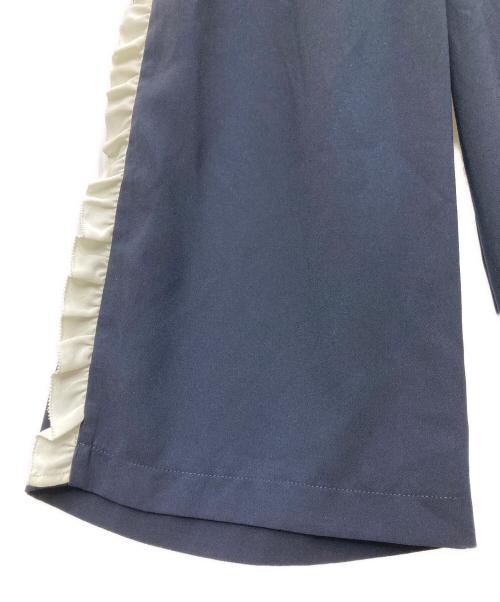 MUVEIL（ミュベール）MUVEIL (ミュベール) サイドフリルパンツ ネイビー サイズ:36の古着・服飾アイテム