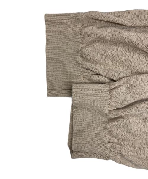 Spick and Span（スピック＆スパン）Spick and Span (スピック＆スパン) ICE FINE 5分袖ボートネックニット ベージュ サイズ:FREEの古着・服飾アイテム