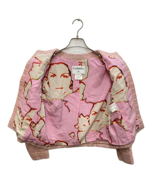 CHANEL（シャネル）CHANEL (シャネル) ジャケット×ノースリーブブラウスセットアップ ピンク サイズ:42の古着・服飾アイテム