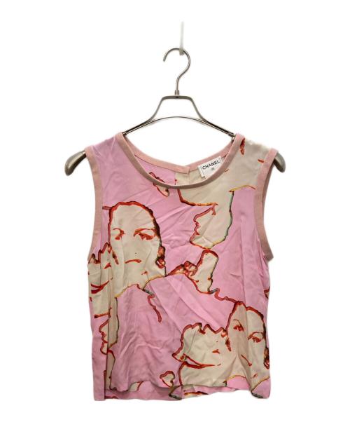 CHANEL（シャネル）CHANEL (シャネル) ジャケット×ノースリーブブラウスセットアップ ピンク サイズ:42の古着・服飾アイテム