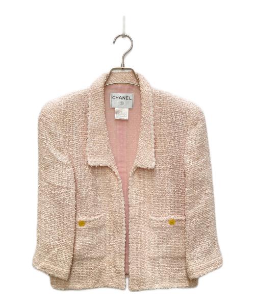 CHANEL（シャネル）CHANEL (シャネル) ツイードジャケット ピンク サイズ:40の古着・服飾アイテム