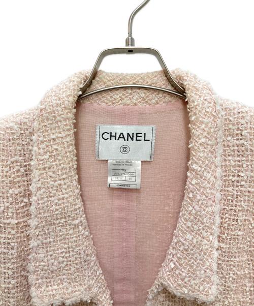 CHANEL（シャネル）CHANEL (シャネル) ツイードジャケット ピンク サイズ:40の古着・服飾アイテム