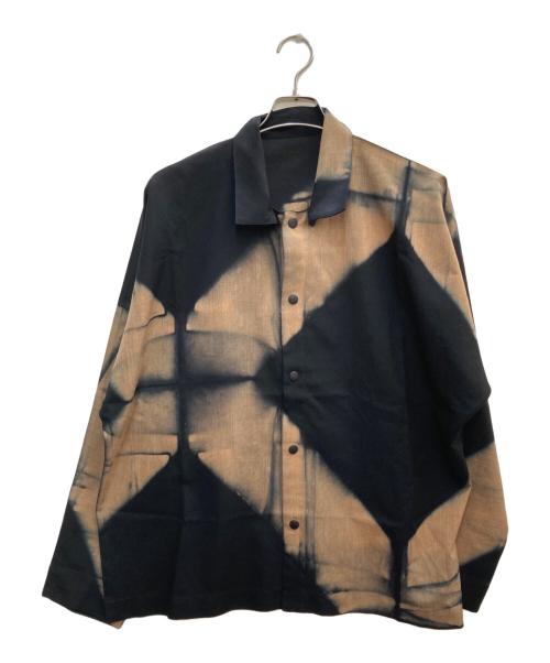 ISSEY MIYAKE MEN（イッセイミヤケメン）ISSEY MIYAKE MEN (イッセイミヤケメン) ITAJIME SHIRT ブラック×ベージュ サイズ:3の古着・服飾アイテム