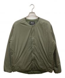NANGA×URBAN RESEARCH DOORS（ナンガ×アーバンリサーチドアーズ）の古着「別注 ノーカラー インナー ダウン ジャケット」｜オリーブ