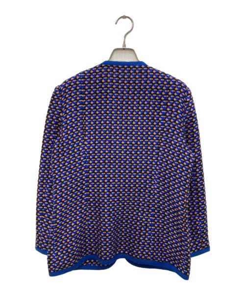ETRO（エトロ）ETRO (エトロ) ノーカラーツイードジャケット ブルー サイズ:42の古着・服飾アイテム