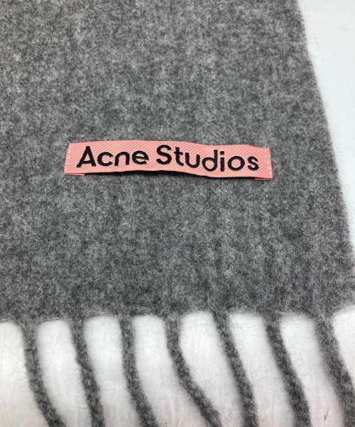 Acne studios（アクネ ストゥディオズ）ACNE STUDIOS (アクネ ストゥディオズ) フリンジウールスカーフ - オーバーサイズ グレーの古着・服飾アイテム