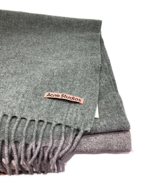 Acne studios（アクネ ストゥディオズ）ACNE STUDIOS (アクネ ストゥディオズ) フリンジウールスカーフ - オーバーサイズ グレーの古着・服飾アイテム
