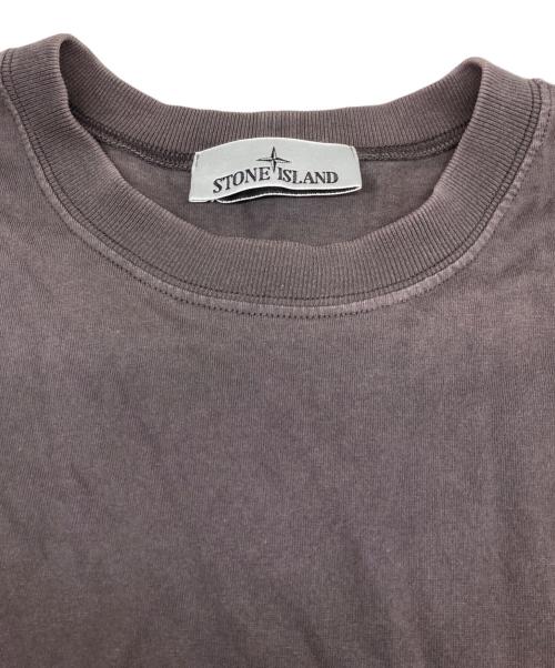 STONE ISLAND（ストーンアイランド）STONE ISLAND (ストーンアイランド) ロゴパッチクルーネックTシャツ ブラウン サイズ:XLの古着・服飾アイテム