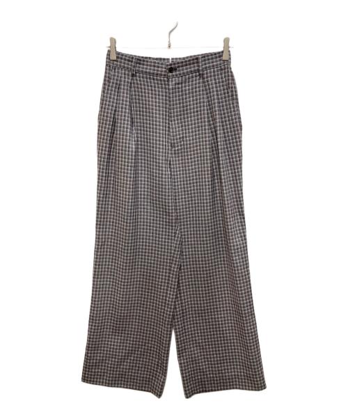 MACKINTOSH（マッキントッシュ）MACKINTOSH (マッキントッシュ) GREY LABEL リネンミックスチェックパンツ ブラウン サイズ:2の古着・服飾アイテム