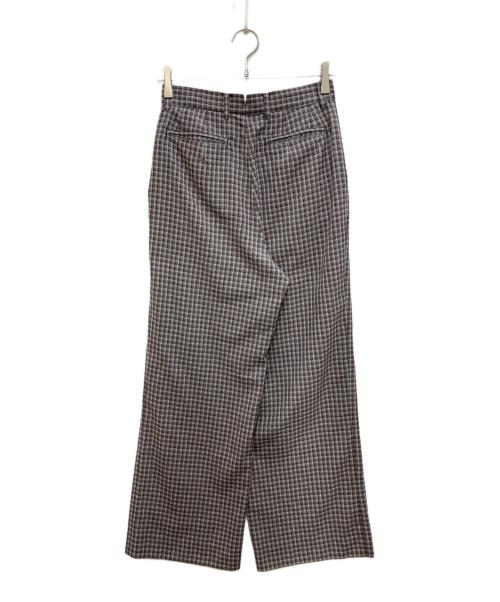 MACKINTOSH（マッキントッシュ）MACKINTOSH (マッキントッシュ) GREY LABEL リネンミックスチェックパンツ ブラウン サイズ:2の古着・服飾アイテム