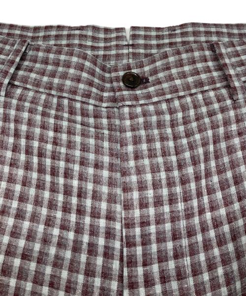 MACKINTOSH（マッキントッシュ）MACKINTOSH (マッキントッシュ) GREY LABEL リネンミックスチェックパンツ ブラウン サイズ:2の古着・服飾アイテム