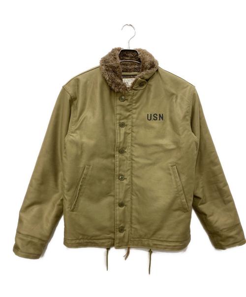 HOUSTON（ヒューストン）HOUSTON (ヒューストン) N-1デッキジャケット オリーブ サイズ:40の古着・服飾アイテム