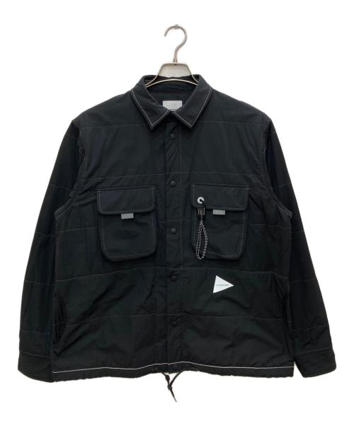 and wander（アンドワンダー）and wander (アンドワンダー) T/C alpha shirt jacket ブラック サイズ:4の古着・服飾アイテム