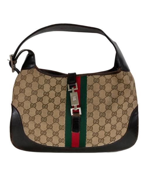 GUCCI（グッチ）GUCCI (グッチ) ジャッキー シェリーラインGGキャンバスハンドバッグ ベージュの古着・服飾アイテム