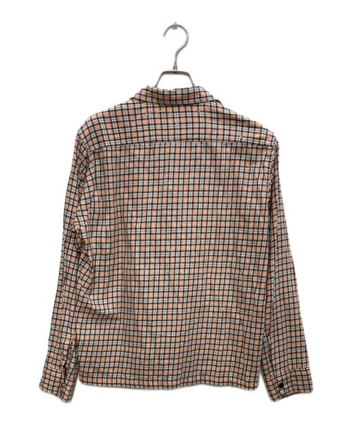 BEAMS FUTURE ARCHIVE（ビームスフューチャーアーカイブ）BEAMS FUTURE ARCHIVE (ビームスフューチャーアーカイブ) GLITTER NELCHECK SHIRT ピンク サイズ:Ｍの古着・服飾アイテム