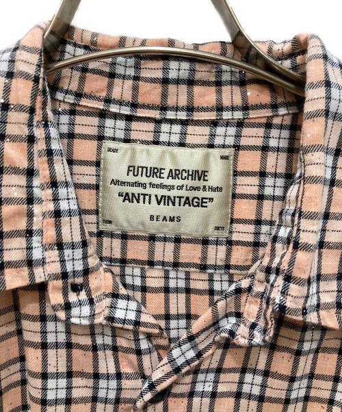 BEAMS FUTURE ARCHIVE（ビームスフューチャーアーカイブ）BEAMS FUTURE ARCHIVE (ビームスフューチャーアーカイブ) GLITTER NELCHECK SHIRT ピンク サイズ:Ｍの古着・服飾アイテム