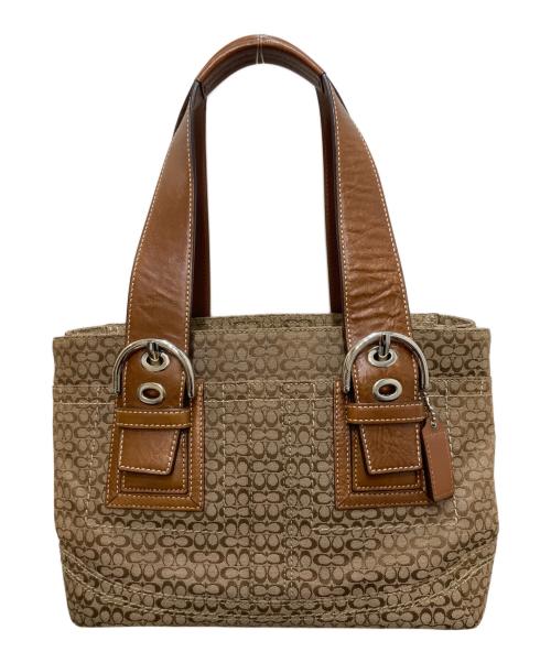 COACH（コーチ）COACH (コーチ) ハンドバッグ ブラウン×ベージュの古着・服飾アイテム