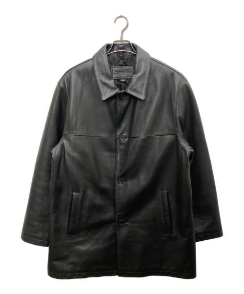 ST JOHN'S BAY（セントジョンズベイ）ST JOHN'S BAY (セントジョンズベイ) レザーカーコート ブラック サイズ:Lの古着・服飾アイテム