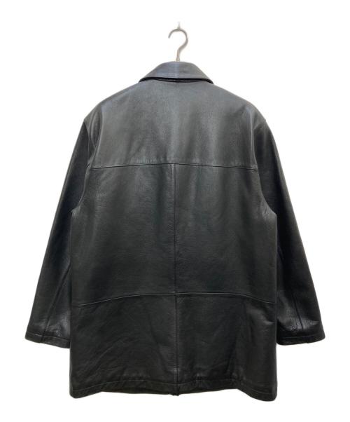 ST JOHN'S BAY（セントジョンズベイ）ST JOHN'S BAY (セントジョンズベイ) レザーカーコート ブラック サイズ:Lの古着・服飾アイテム