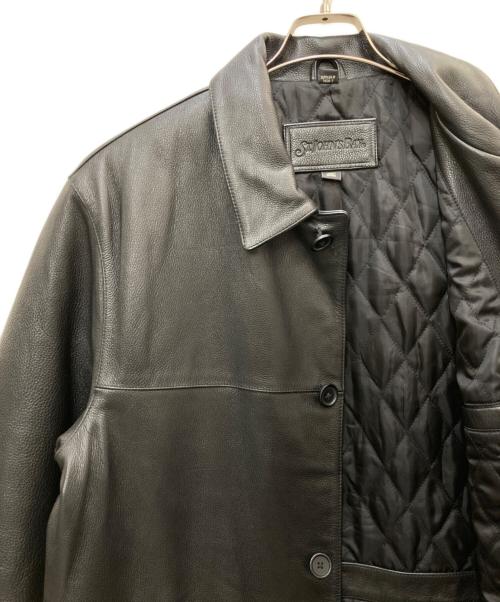 ST JOHN'S BAY（セントジョンズベイ）ST JOHN'S BAY (セントジョンズベイ) レザーカーコート ブラック サイズ:Lの古着・服飾アイテム