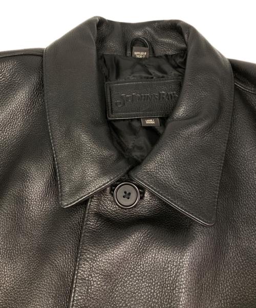 ST JOHN'S BAY（セントジョンズベイ）ST JOHN'S BAY (セントジョンズベイ) レザーカーコート ブラック サイズ:Lの古着・服飾アイテム