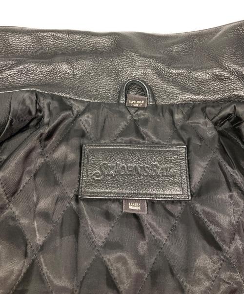 ST JOHN'S BAY（セントジョンズベイ）ST JOHN'S BAY (セントジョンズベイ) レザーカーコート ブラック サイズ:Lの古着・服飾アイテム