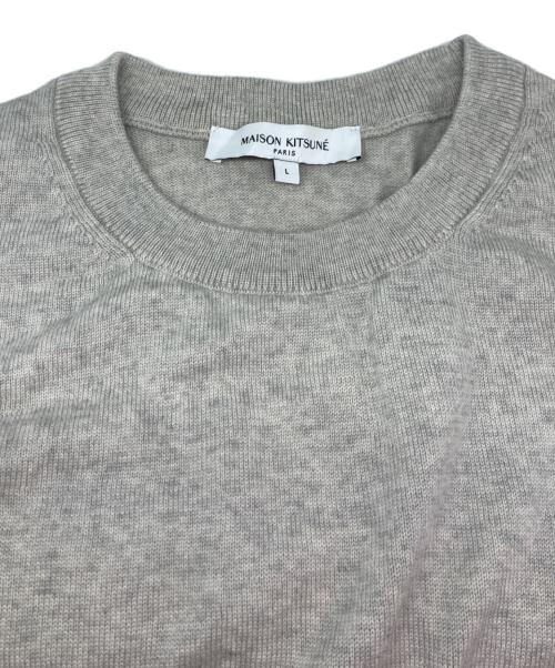 maison kitsune（メゾンキツネ）maison kitsune (メゾンキツネ) BOLD FOX PATCH REGULAR JUMPER ニット グレー サイズ:Lの古着・服飾アイテム